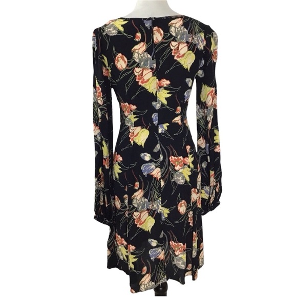 Bytimo Trailing Flowers Black Floral Long Sleeve Dress Size XS NEW - Picture 7 of 15